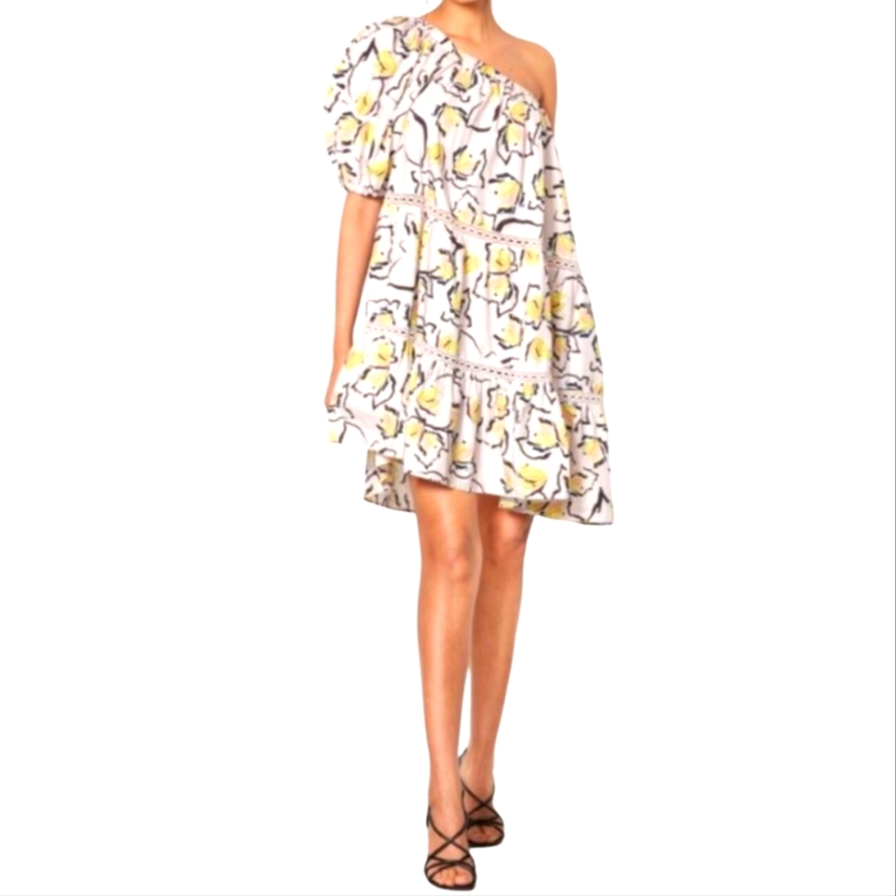 NEW VELVET By Graham & Spencer Adalyn One Shoulder Boho Mini Dress